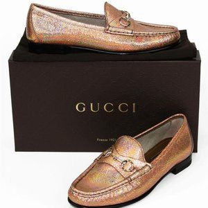GUCCI Horsebit 1953 Loafer in Crackled Metallic